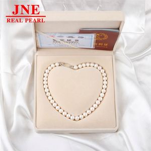 Collier de perles naturelles, perles rondes blanches, collier de perles trèfle, cadeau pour les aînés, fête des mères - Product Image 2