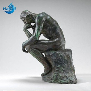 Sculpture en <span class=keywords><strong>bronze</strong></span> polie sculptée à la main, célèbre statue du Penseur pour la décoration <span class=keywords><strong>de</strong></span> jardin - Product Image 3