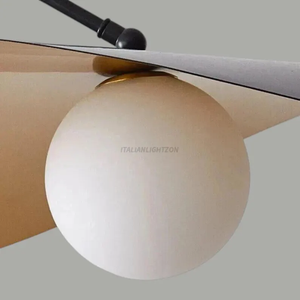 Lustre moderne du milieu du siècle, en laiton noir et verre, luminaire suspendu pour salle à manger, cuisine, salon, éclairage intérieur - Product Image 4