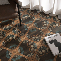Carreaux de mosaïque carrés rétro marron style campagne française 300x300 pour cuisine, restaurant et gîte