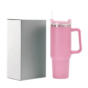 Giữ Nóng Và Lạnh Ngoài Trời Du Lịch Cà Phê Cốc 30Oz 40Oz Đôi Tường Thép Không Gỉ Chân Không Cách Nhiệt Kim Loại Cốc Màu Hồng Cốc Charms