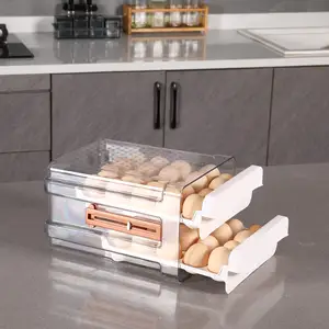 2 Schubladen Eierhalter Vorrats behälter mit Frische Timer für Kühlschrank