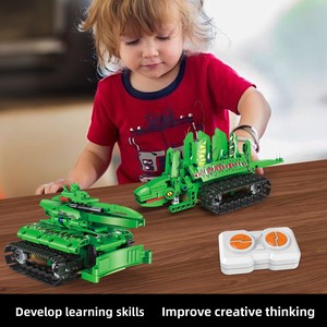 Robot dinosaure guerrier télécommandé 5-en-1, ensemble de blocs de construction programmables, modèle de dinosaure mécanique, jouet éducatif ABS 269+ - Product Image 5