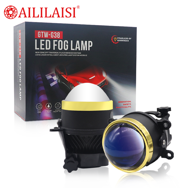 NEW 3 Inch 35W Projector Headlight RGB 12V Headlamp Universal Car Accessories Bi Led Fog Light Fog Lamp APP Control Bifocal Lens