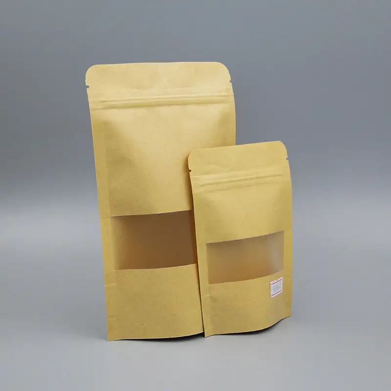 Toptan nem geçirmez Kraft gıda sınıfı ambalaj küçük balmumu kaplı kağıt çanta açık