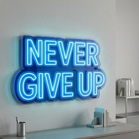 Letrero de Neón LED Acrílico Personalizado, Letrero Luminoso 3D Azul para Decoración de Pared, Letras Iluminadas para Hogar, Oficina, Estudio