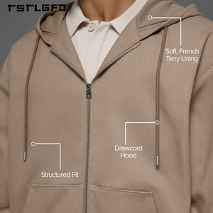 Chaqueta con capucha y cremallera ecológica para hombre | Ropa Exterior Casual Sostenible con Tejido Reciclado y Forro Polar Cálido, Estilo Urbano - Product Image 4