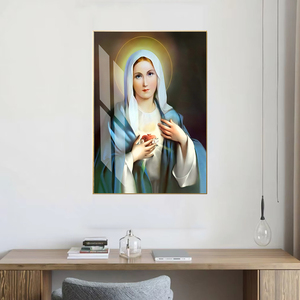 Luxuriöses Kristallporzellan-Gemälde Heiliges Herz Jesu Katholische Religiöse Wandkunst Moderne Wohnraumdekoration Gerahmt - Product Image 5
