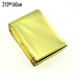 Couverture de survie bicolore or et argent 210x160cm, réfléchissante, thermique, équipement de premiers secours d'urgence pour l'extérieur - Product Image 4