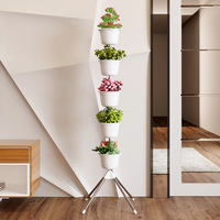 Rak Pot Bunga Stainless Steel Multi-Tingkat Sederhana Model Lantai Rak Dekoratif Ruang Tamu Balkon Rak Tanaman Indoor