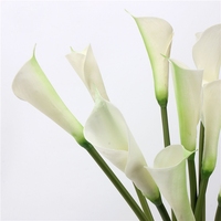Bunga Calla Lily Buatan PU 65CM Warna Putih Burgundy untuk Dekorasi