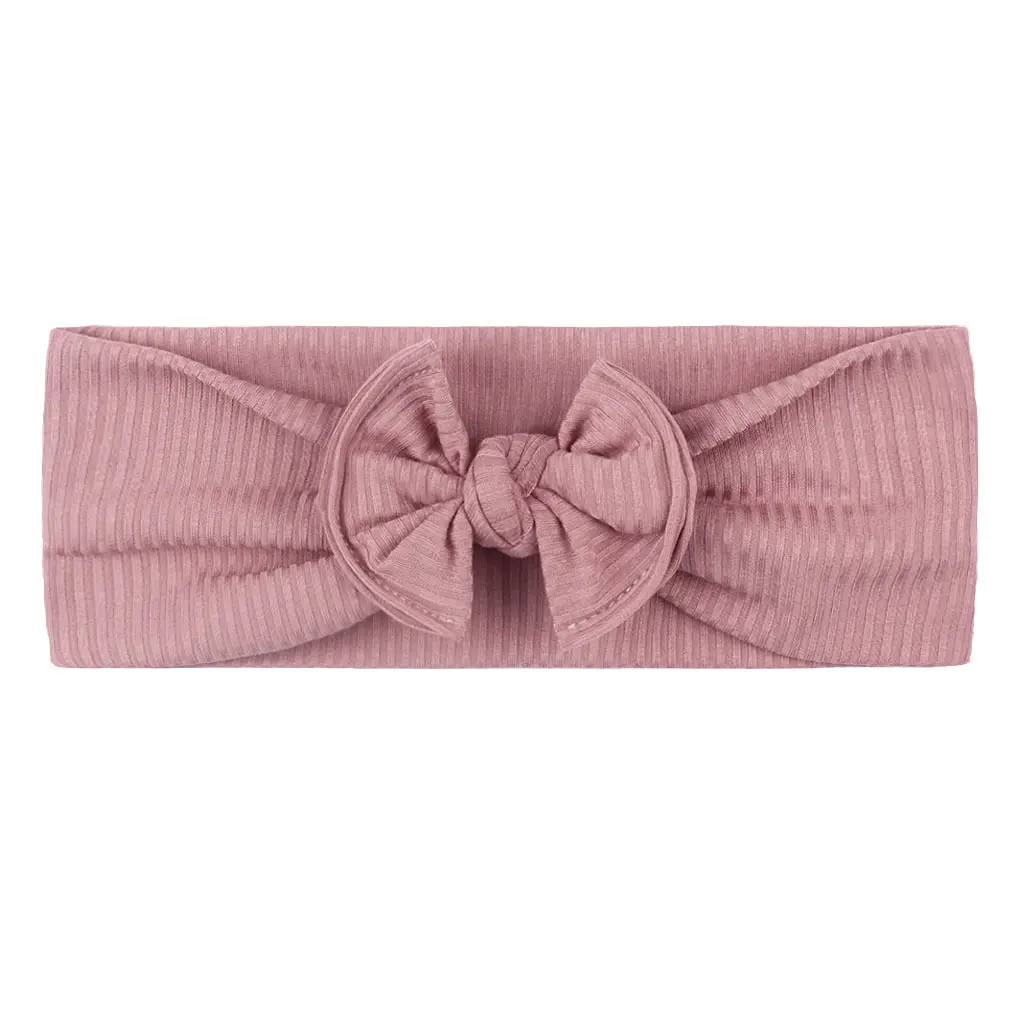 Gestrickte gerippte Stirnbänder Organics Cotton Soft Comfortable Safety Übergroße Bow Knot Babies Custom
