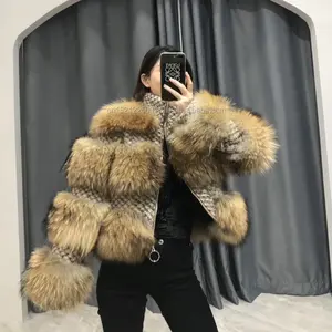 Fashion Raccoon fur coat winter flurry fur coat women jacket