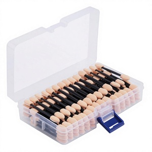 Cuttte 120PCS Disposable Dual Sides Professional Eye Shadow Pencil Applicators <strong>Container</strong> 2.44' Length Makeup Black - Product Image 1