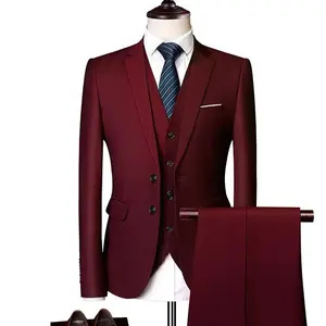 2024 Slim fit groom wedding business tuxedo formal gentleman 3 pieces blazer designs for set men suits