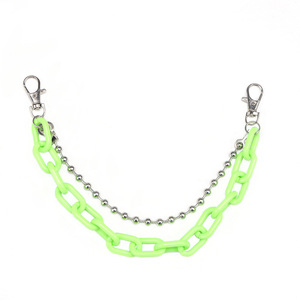 Cadena de acrílico para bolso con cuentas metálicas, blanca, rosa, multicolor, para mujer y hombre, accesorio de moda, dije para bolso DIY, otoño 2024 - Product Image 4