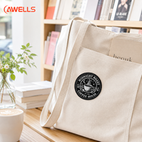 Écusson brodé haute densité personnalisé, badge logo café artisanal avec support thermocollant, étiquette cousue lavable AWELLS