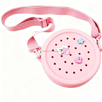CHINFAI Sacs à bandoulière et pochettes en silicone tendance 2026 avec fermeture éclair pour enfants, sacs de plage en caoutchouc mignons pour filles, sacs à main Jibbitz