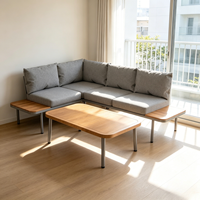 Ensemble de canapés de patio modernes en acier inoxydable 6 places, résistant aux intempéries, imperméable et durable, pour jardin, salon extérieur et chambre