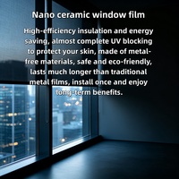 Film pour fenêtres en céramique nano HD noir, film pour fenêtres en verre PET de 2 mil, isolation thermique IRR 85%, film pour fenêtres de bâtiment, films décoratifs