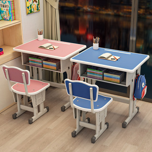 Muebles escolares Escritorio y silla escolar Juego de mesa y silla de metal Diseño ergonómico y antimiopía Escritorio inclinable ajustable en altura - Product Image 5