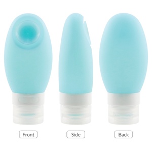 Portable Reusable <b>100ML</b> Silicone Toiletry <b>Bottle</b> Empty <b>Travel</b> Shampoo Container with Suction Cup for Refill Lotions and Liquids - Product Image 2