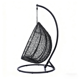 Columpio de Patio con Soporte, Juego de Muebles de <span class=keywords><strong>Exterior</strong></span> para Niños y Adultos, <span class=keywords><strong>Hamaca</strong></span> de Jardín, Silla Colgante Doble de Mimbre y Ratán - Product Image 4