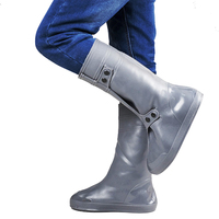 Bottes de pluie pour hommes, réutilisables, durables, haute élasticité, légères, antidérapantes, avec embout en acier, imperméables, en PVC, protection antidérapante