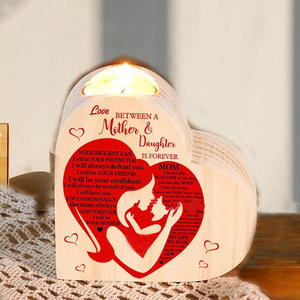 Tùy chỉnh thiết kế hình trái tim gỗ tròn nến thân thiện với môi trà dừa ánh sáng nến trang trí cốc gỗ người giữ ngọn nến - Product Image 3