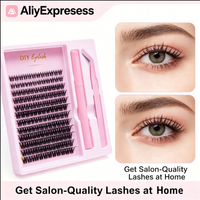 Extensions de cils DIY en bouquets individuels 8mm-16mm, grand carnet de cils, vente en gros, OEM, ODM, fournitures de cils sous marque privée