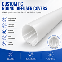 Diffuseur rond en PC laiteux personnalisé pour éclairage linéaire LED |   Résistance aux chocs élevée, diffusion douce, usine OEM ODM