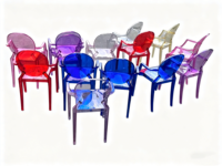 Chaises d'intérieur d'extérieur pour fête d'anniversaire d'enfants chaises fantômes roses pour enfants