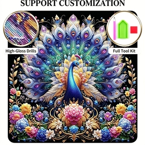 Kit <span class=keywords><strong>de</strong></span> <span class=keywords><strong>Peinture</strong></span> Diamant 5D Luxe Songwoo, Motif <span class=keywords><strong>Paon</strong></span> Coloré Entièrement Brodé, Plumes <span class=keywords><strong>de</strong></span> <span class=keywords><strong>Paon</strong></span> Florales, <span class=keywords><strong>Peinture</strong></span> Diamant Haute Brillance - Product Image 1