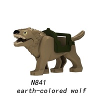 Figuras de Bloques de Construcción de Caballero Lobo Medieval Orc's Warg, Juguete Educativo de Plástico ABS, Unisex, 14+ Años, N837-N842