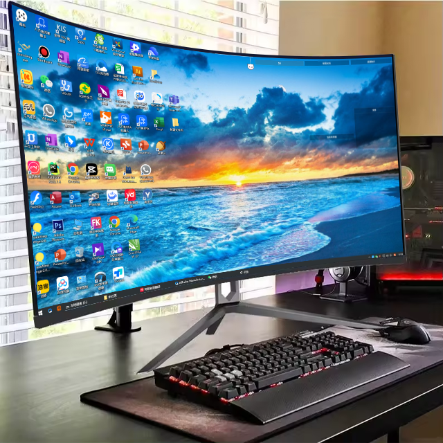 Wide Screen 27 32 34 Inch Curved Borderless 4K Gaming Monitor with 165Hz Refresh Rate IPS Panel