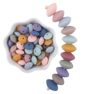 <strong>Wholesale</strong> 12mm Perle DIY Food Grade Neutral <strong>Silicone</strong> PVC <strong>Beads</strong> Baby Teething Necklace Opal Lentil Spacer <strong>Beads</strong> for Pen Bulk - Product Image 1