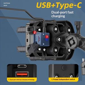Support de téléphone pour moto à charge rapide, nouveau modèle 2024, support de navigation pour véhicule électrique, antichoc, charge sans fil - Product Image 4