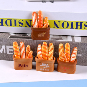 New Resin Food Play Refrigerator Sticker DIY Magnetic Stick Cute Cartoon Kitchen Decals Baguette Promotional Fridge Magnets - Product Image 3