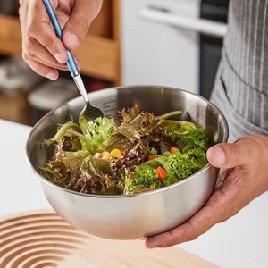 Stainless Steel Mixing Bowl Set 3 Pcs Measuring Salad Baking Bowls Kitchen Cooking <b>Tools</b> Dishwasher <b>Safe</b> - Product Image 2