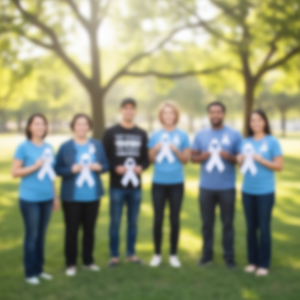 T-shirt à manches longues pour la sensibilisation au cancer pulmonaire, « Nous combattons ensemble », ruban blanc de soutien - Product Image 1