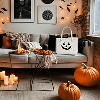 Sac fourre-tout classique en EVA motif citrouille, motif Halloween accrocheur, sac à main spacieux pour fêtes et pique-niques