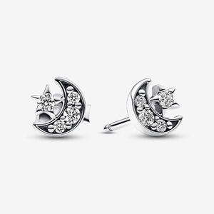 Pendientes de Plata de Ley 925 con Motivo de Estrella y Sol, Circonita Brillante, Modernos, para Bodas, Fiestas Diarias, Excelente Regalo, Joyería - Product Image 3
