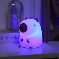 Kapibala veilleuse pour enfants en silicone veilleuse pour enfants mignonne durable silicone multi couleur changeable rechargeable veilleuse à led