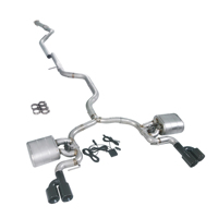 Vente Flash : Échappement Complet Haute Performance pour Audi A5 Coupé B9 45 TFSI 2.0T 2017, Finition Poli Miroir, Valve Électronique, Quatre Sorties Noires