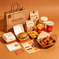 Boîte à hamburger en papier jetable pour la restauration rapide, impression flexo personnalisée, logo, emballage à emporter pour hamburger, emballage pour collations