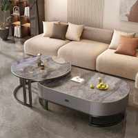 Nouvelle table basse de luxe moderne et simple pour salon et bureau, en pierre frittée