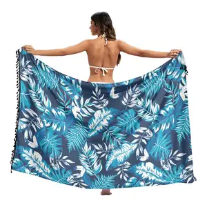 Летняя Пляжная пляжная одежда для девочек с тропическим принтом в гавайском стиле, пляжная одежда для женщин