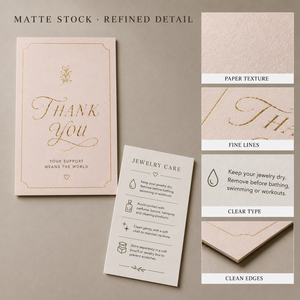 <span class=keywords><strong>Biglietti</strong></span> di ringraziamento e guida all'uso dei gioielli personalizzati a doppia faccia, <span class=keywords><strong>biglietti</strong></span> inserto in carta opaca premium per confezioni di gioielli di marca - Product Image 4