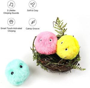 Il cinguettio personalizzato delle palle di gatto 2025 aggiornato Pack giocattoli interattivi Kicker gatto realistico cinguettio animale suona divertente gattino - Product Image 3