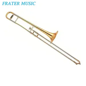 Haute qualité Or laque Jaune cloche en laiton clé Bb <span class=keywords><strong>Trombone</strong></span> Ténor avec cupronickel diapason (JTB-171) - Product Image 1